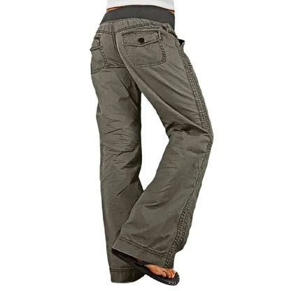 Solid Seam Detail Drawstring Mid Rise Straight Leg Pants High Stretch Fabric Women's Wear Minimalist Fit Basic Style Multiple Colors