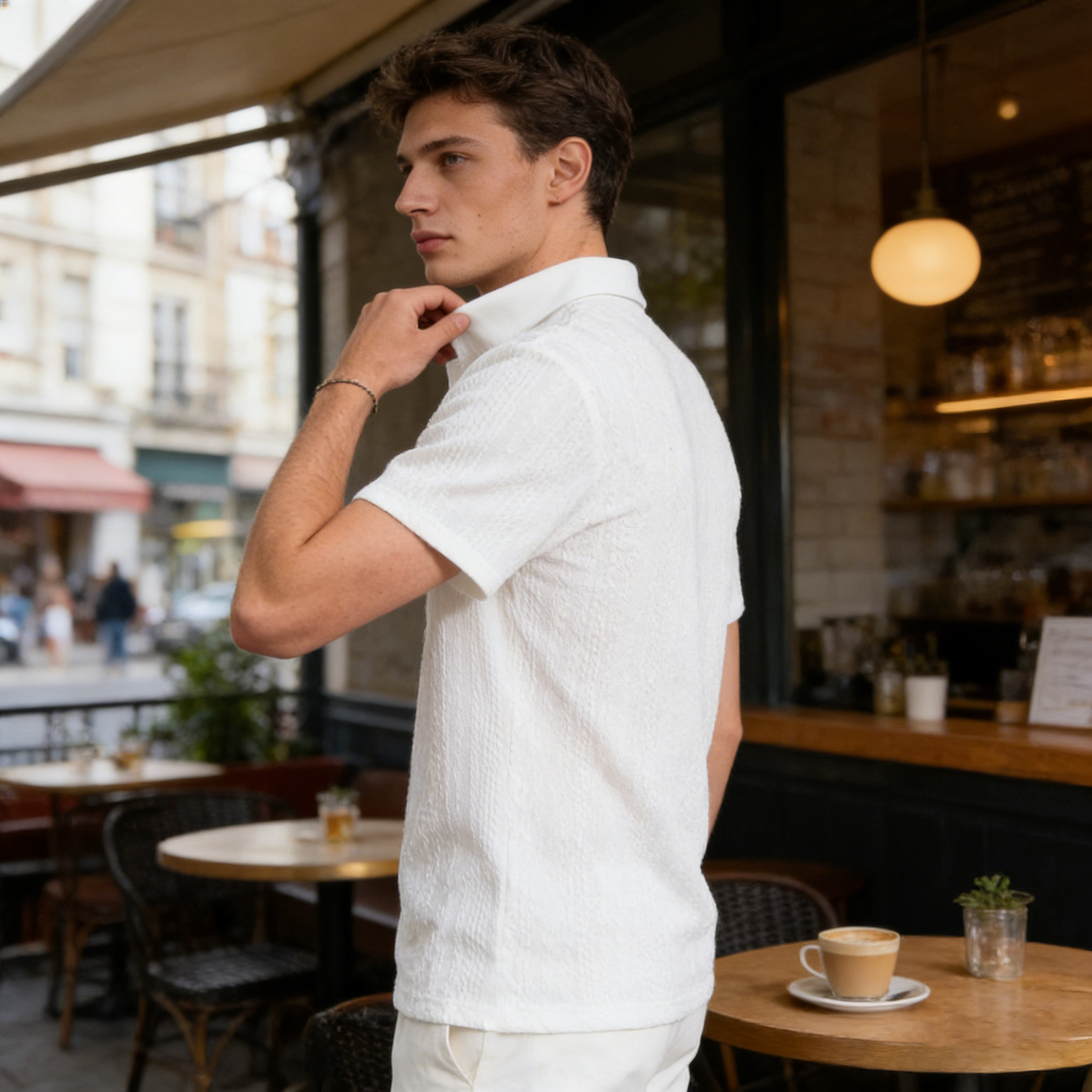 🔥Clearance sale, limited stock🔥Men'S Casual Loose-Fitting Knitted Drop-Shoulder Collar Polo Shirt
