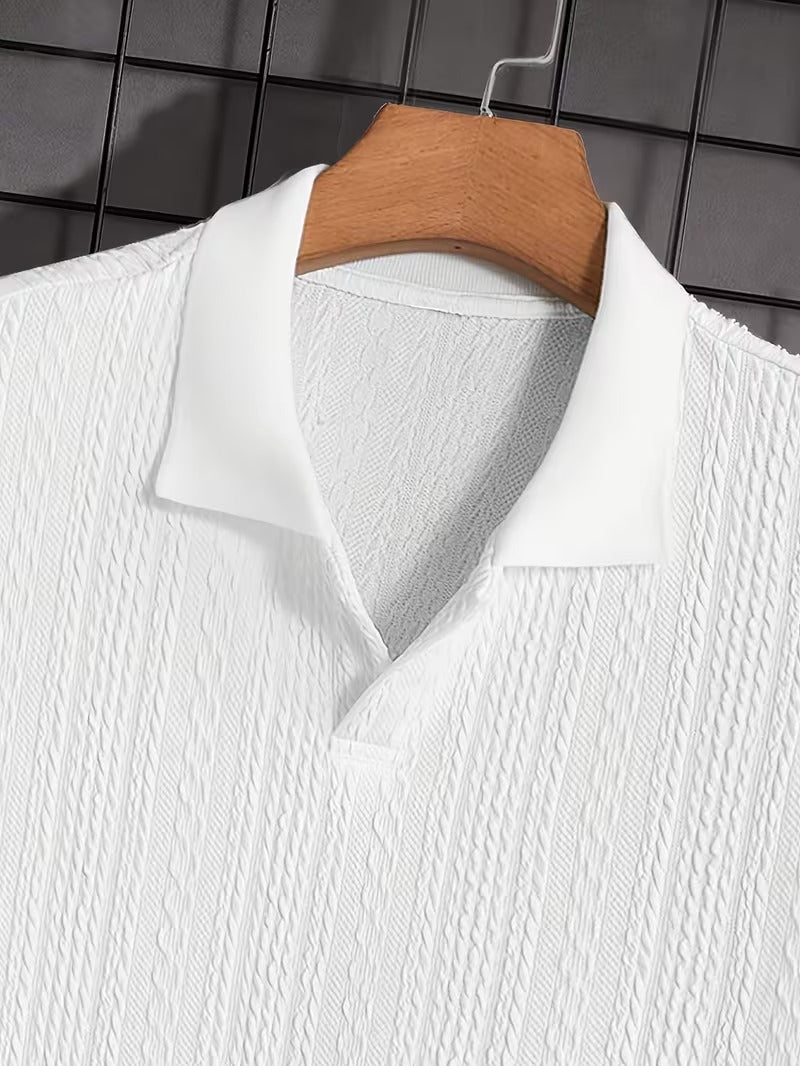 🔥Clearance sale, limited stock🔥Men'S Casual Loose-Fitting Knitted Drop-Shoulder Collar Polo Shirt