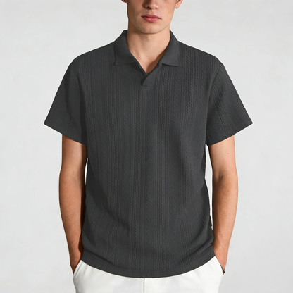 🔥Clearance sale, limited stock🔥Men'S Casual Loose-Fitting Knitted Drop-Shoulder Collar Polo Shirt