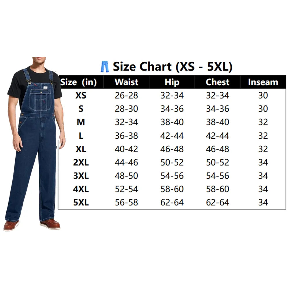 Men's Vintage Denim Bib Overalls