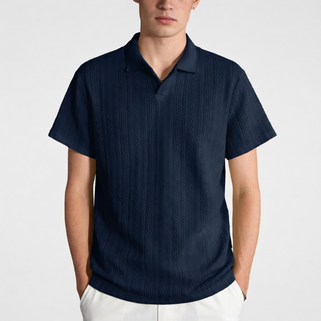 🔥Clearance sale, limited stock🔥Men'S Casual Loose-Fitting Knitted Drop-Shoulder Collar Polo Shirt