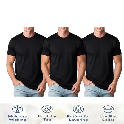 Men's Performance Crewneck T Shirts  – Stretchy, Moisture-Wicking & Quick-Dry Comfort