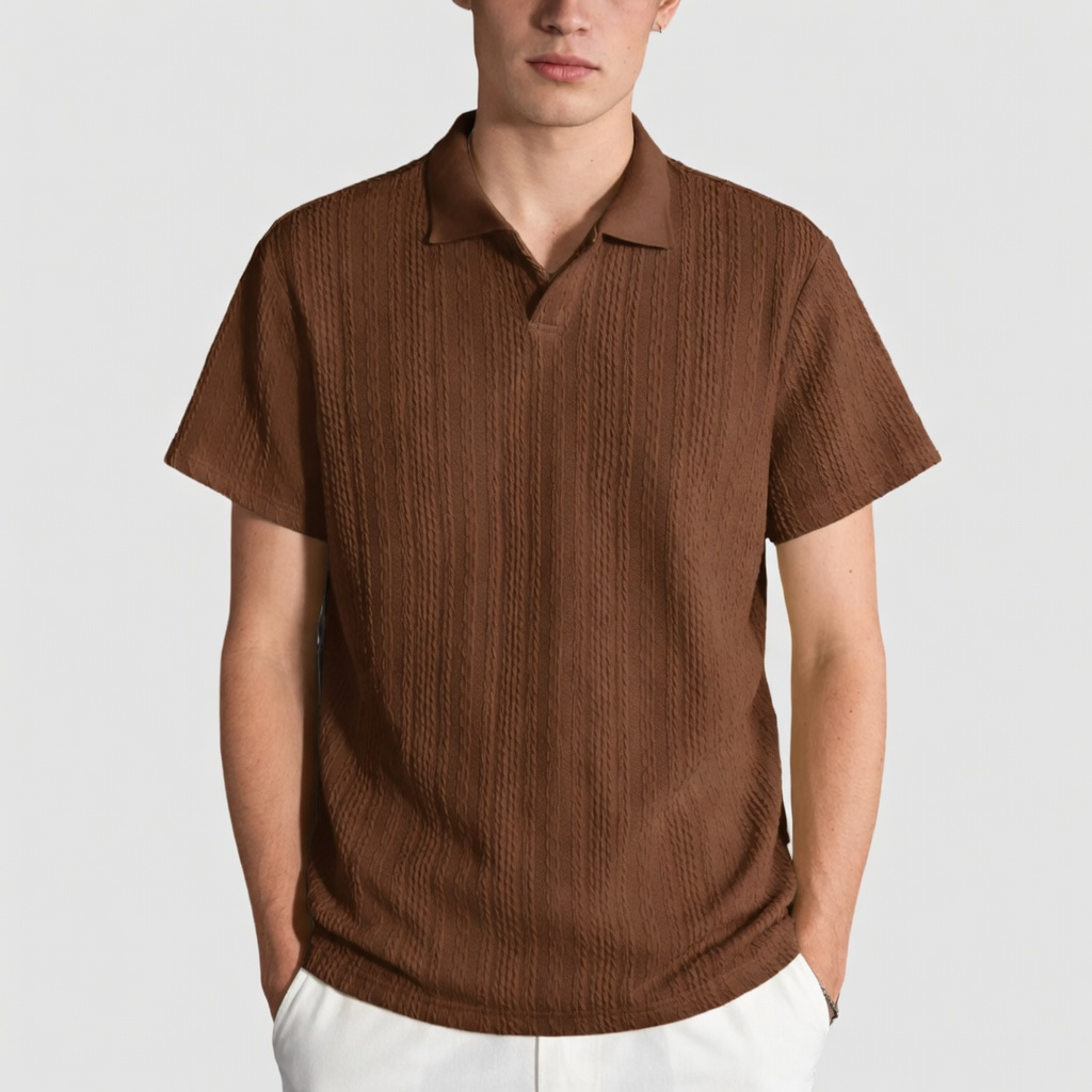 🔥Clearance sale, limited stock🔥Men'S Casual Loose-Fitting Knitted Drop-Shoulder Collar Polo Shirt