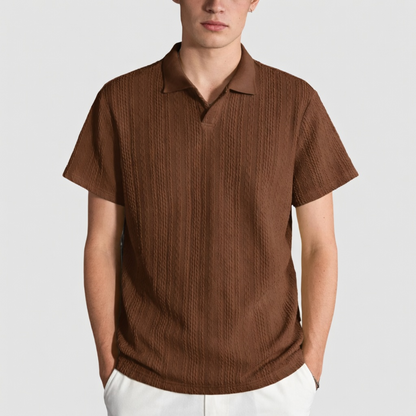 🔥Clearance sale, limited stock🔥Men'S Casual Loose-Fitting Knitted Drop-Shoulder Collar Polo Shirt