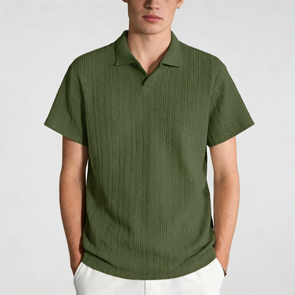 🔥Clearance sale, limited stock🔥Men'S Casual Loose-Fitting Knitted Drop-Shoulder Collar Polo Shirt