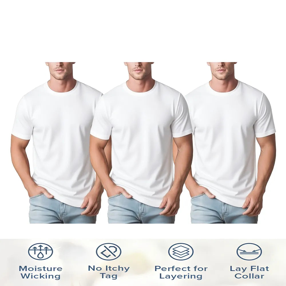 Men's Performance Crewneck T Shirts  – Stretchy, Moisture-Wicking & Quick-Dry Comfort