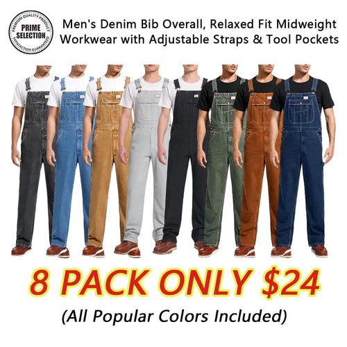 Men's Vintage Denim Bib Overalls