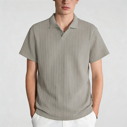 🔥Clearance sale, limited stock🔥Men'S Casual Loose-Fitting Knitted Drop-Shoulder Collar Polo Shirt