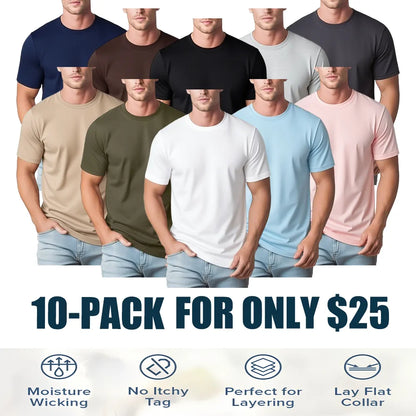 Men's Performance Crewneck T Shirts  – Stretchy, Moisture-Wicking & Quick-Dry Comfort