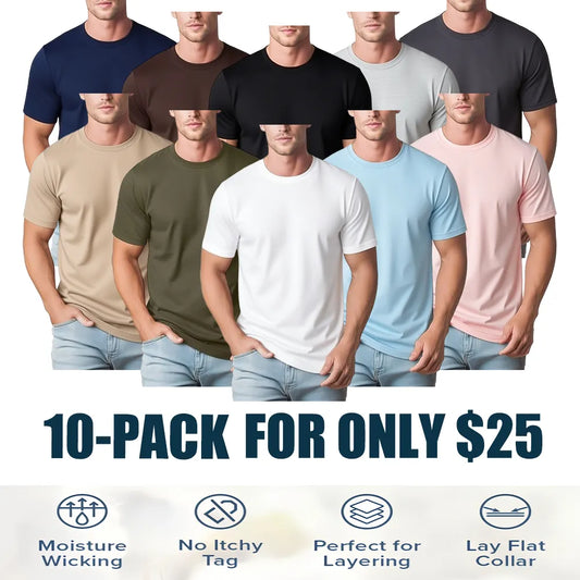 Men's Performance Crewneck T Shirts  – Stretchy, Moisture-Wicking & Quick-Dry Comfort