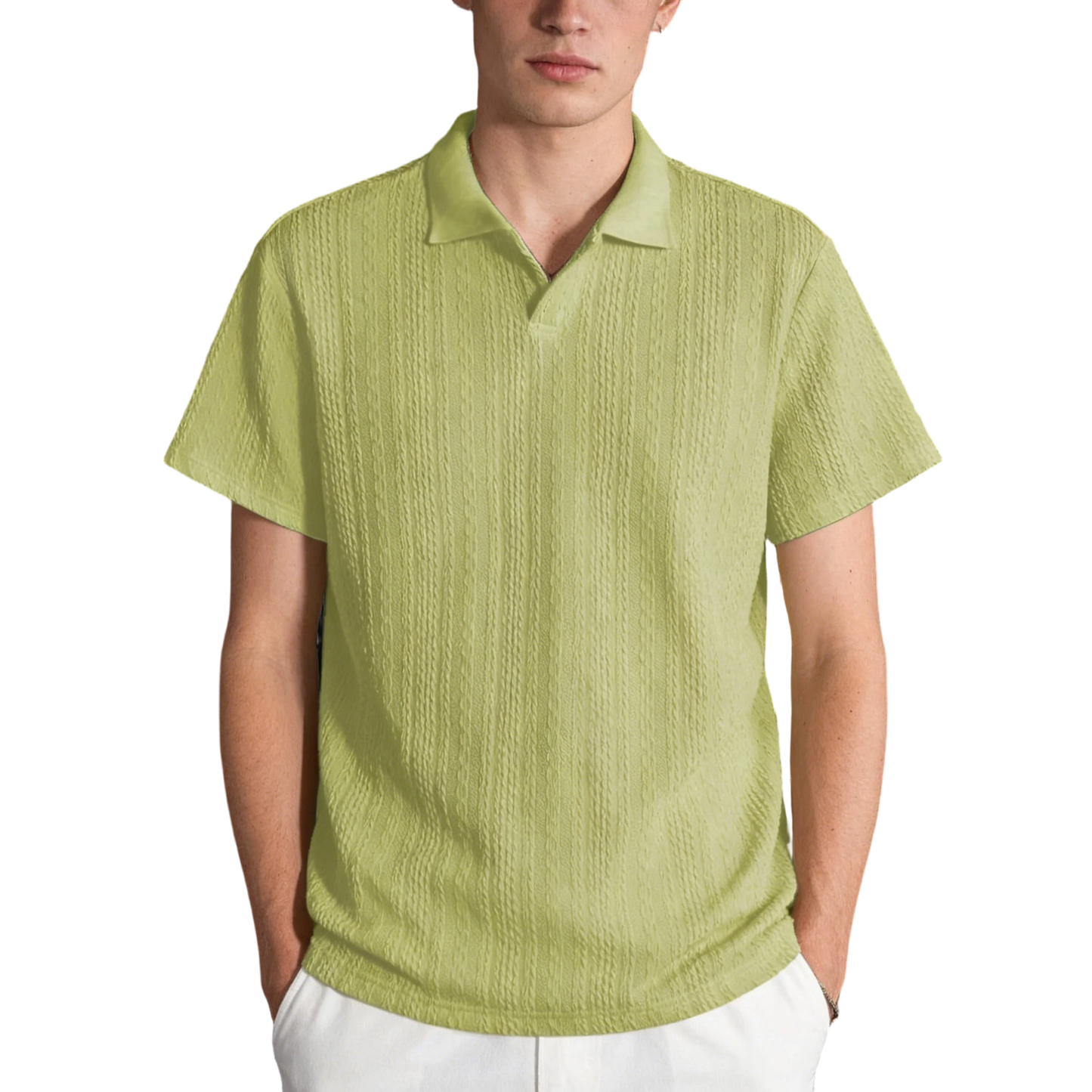🔥Clearance sale, limited stock🔥Men'S Casual Loose-Fitting Knitted Drop-Shoulder Collar Polo Shirt