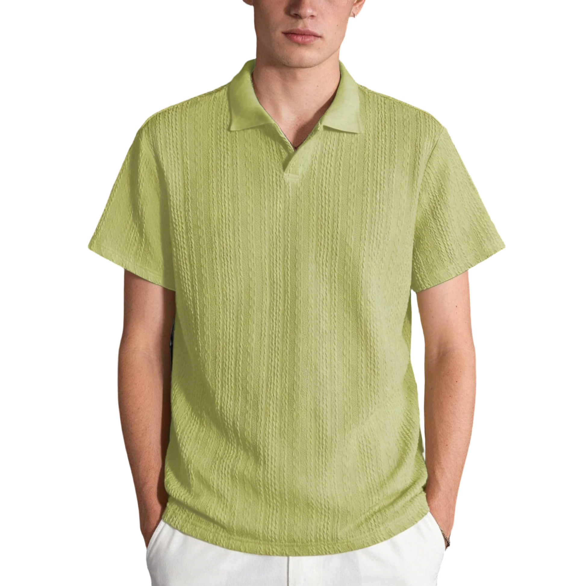 🔥Clearance sale, limited stock🔥Men'S Casual Loose-Fitting Knitted Drop-Shoulder Collar Polo Shirt