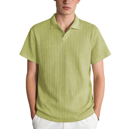 🔥Clearance sale, limited stock🔥Men'S Casual Loose-Fitting Knitted Drop-Shoulder Collar Polo Shirt