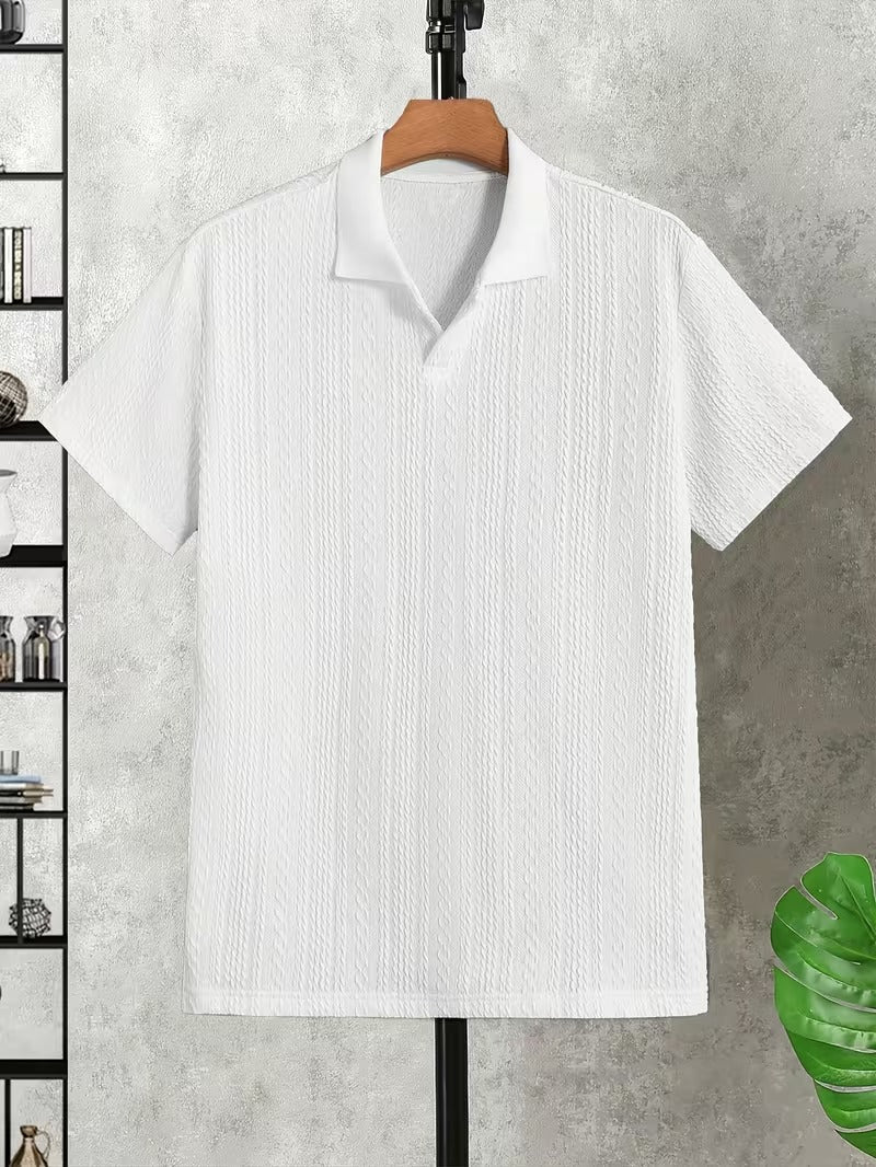 🔥Clearance sale, limited stock🔥Men'S Casual Loose-Fitting Knitted Drop-Shoulder Collar Polo Shirt