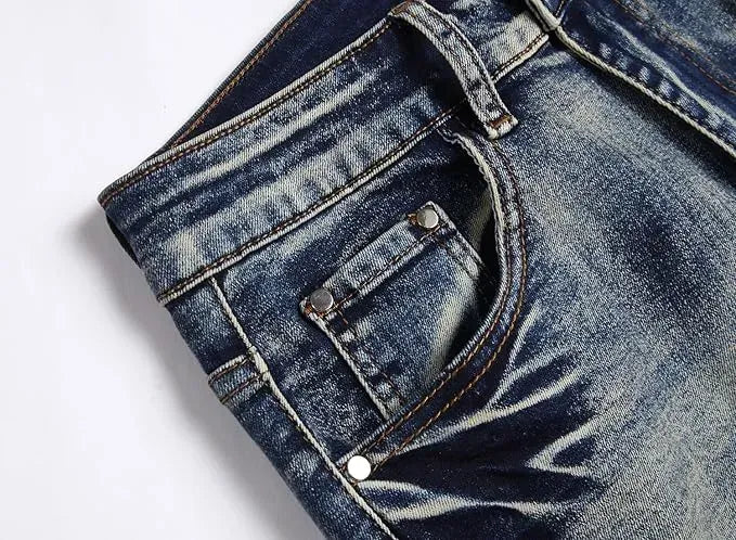 Men's Ripped Denim Shorts, Stretch, Distressed Street Style
