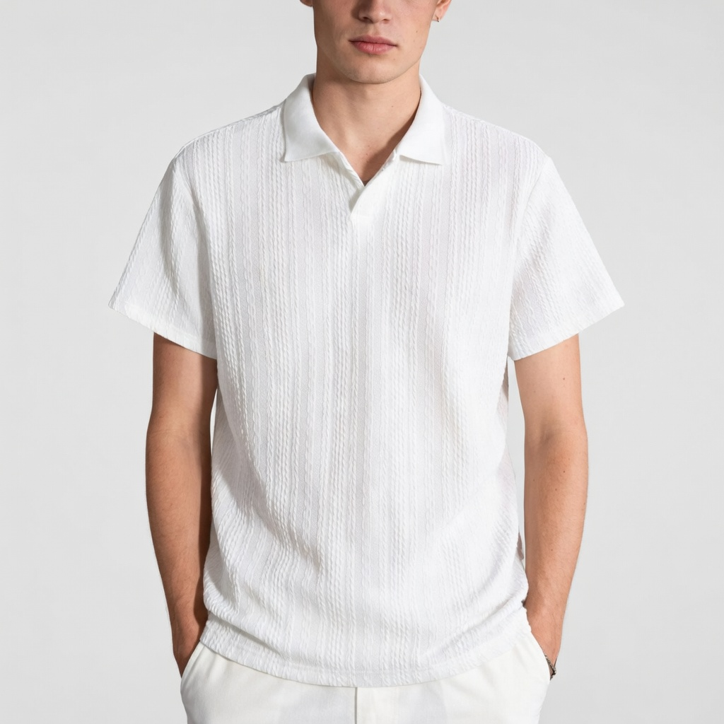 🔥Clearance sale, limited stock🔥Men'S Casual Loose-Fitting Knitted Drop-Shoulder Collar Polo Shirt
