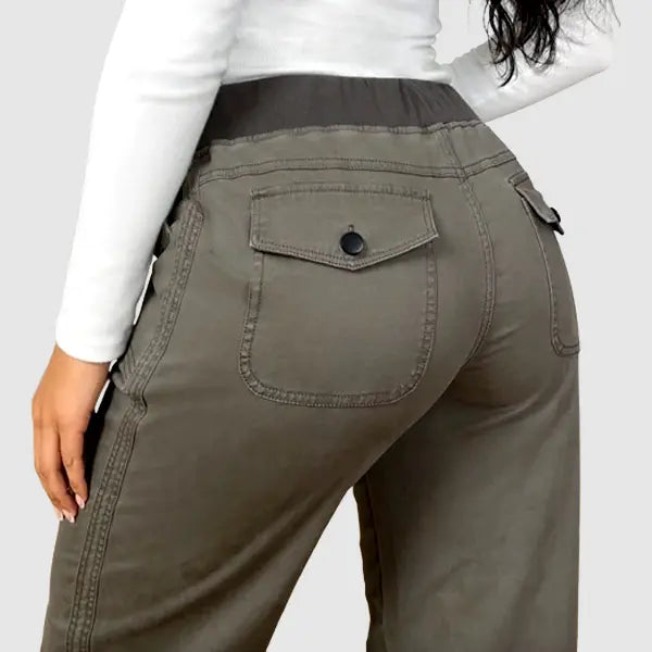 Solid Seam Detail Drawstring Mid Rise Straight Leg Pants High Stretch Fabric Women's Wear Minimalist Fit Basic Style Multiple Colors